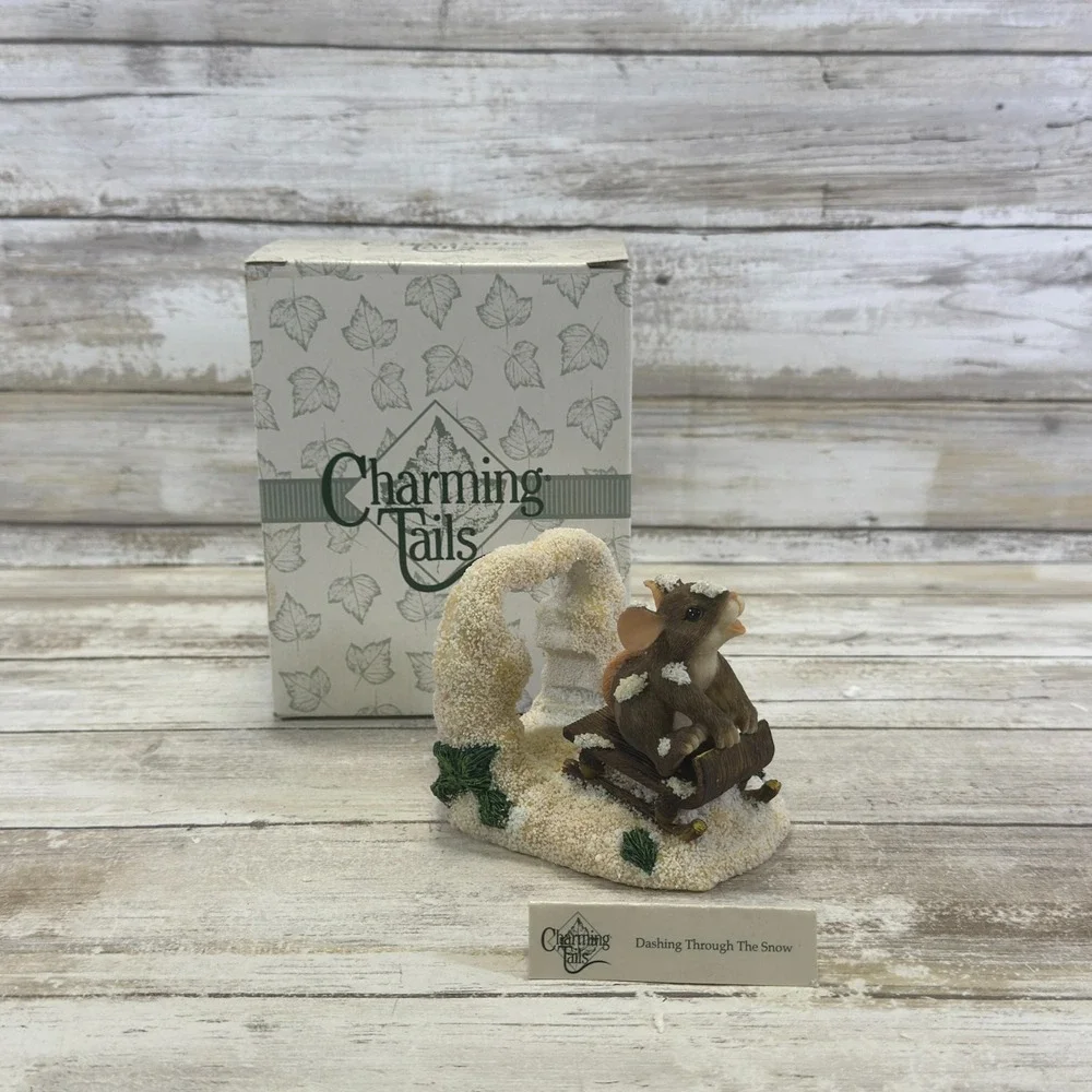 Charming Tails Mouse Figurine Dashing Through The‎ Snow Fitz & Floyd 87/234